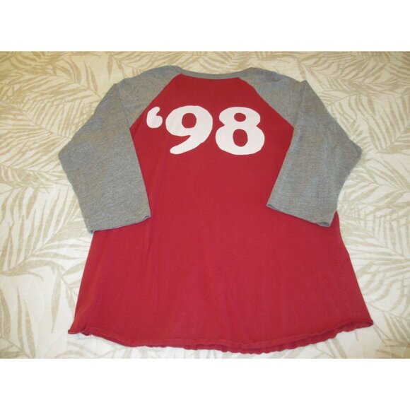 Adeline Long Sleeve Raglen Tee Red/Grey with 98 on back medium - Picture 2 of 3